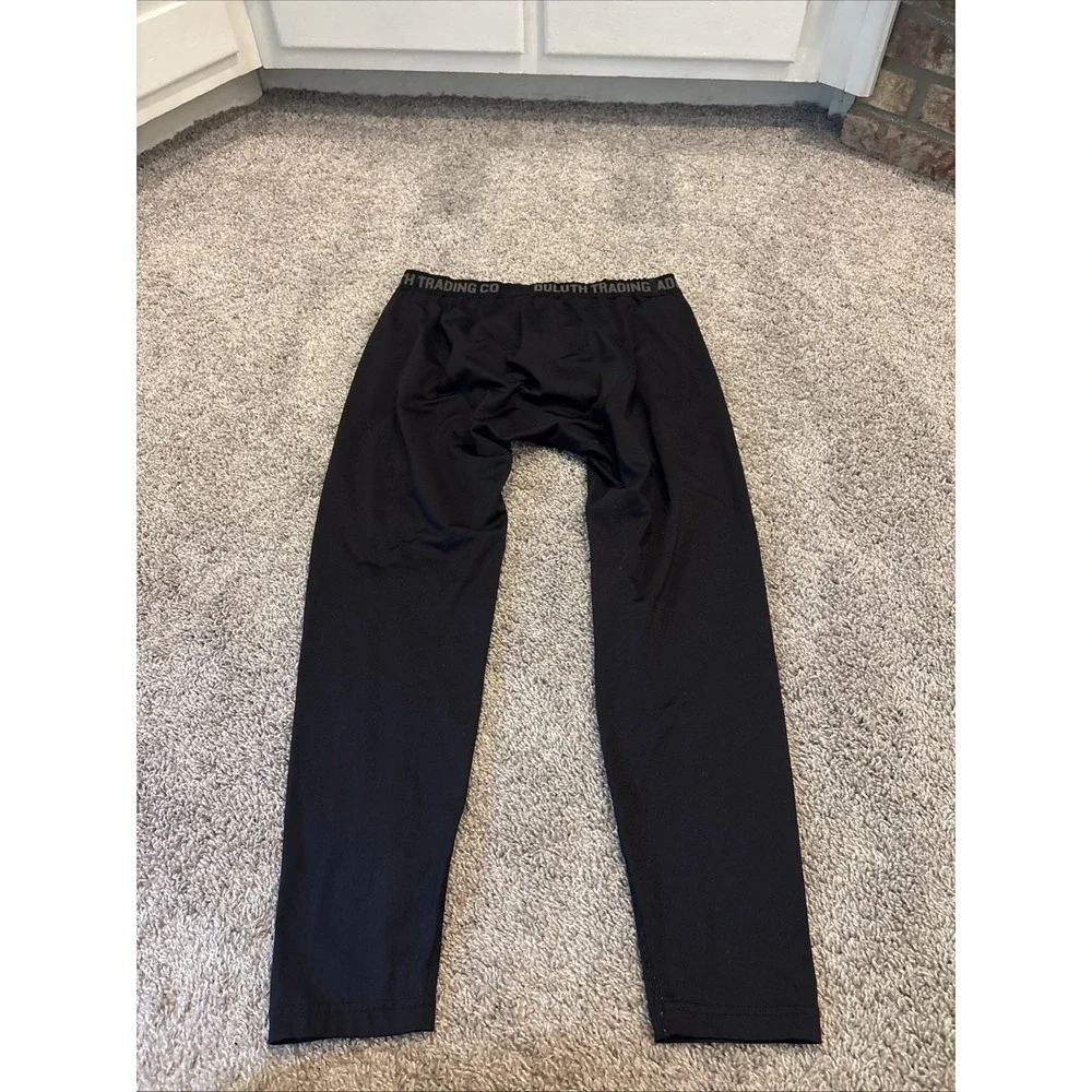 Duluth Trading Co Men's Performance Base Layer Pants L x 30 Long Johns Black